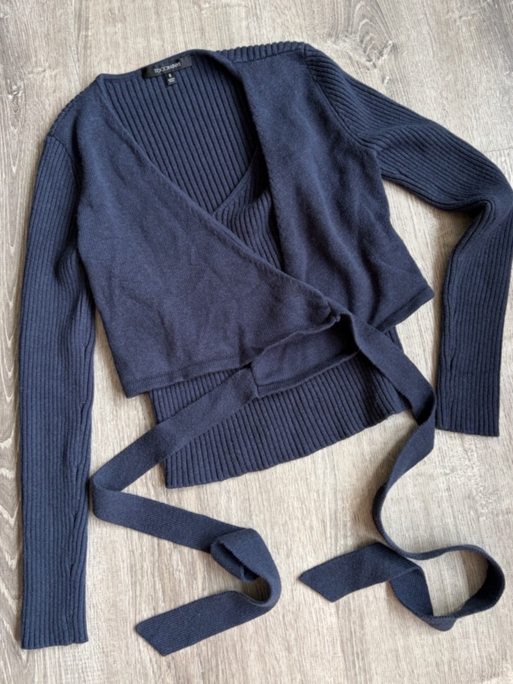 TOCCIN Ribbed Wrap Sweater